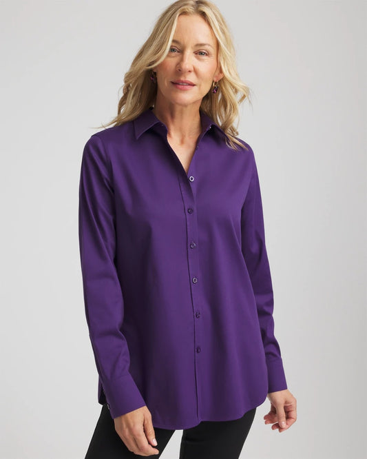Chico's Women | No Iron™ Stretch Shirt PURPLE ELIXIR