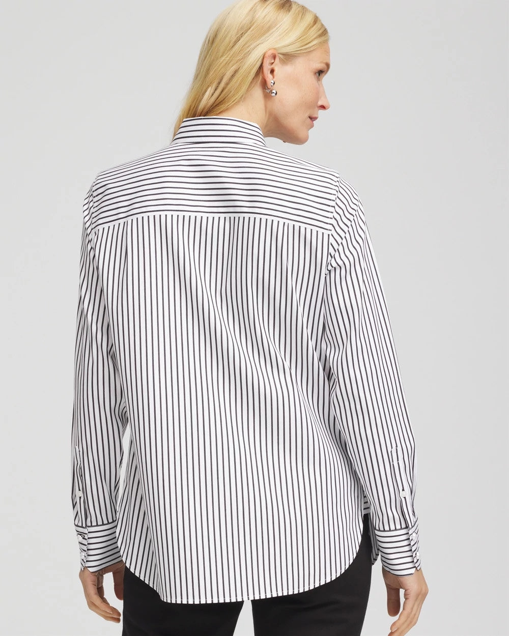 Chico's Women | No Iron™ Lurex Striped Shirt OPTIC WHITE