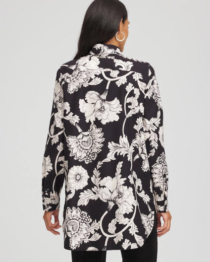Chico's Women | No Iron™ Bryne Bloom Stretch Tunic BLACK