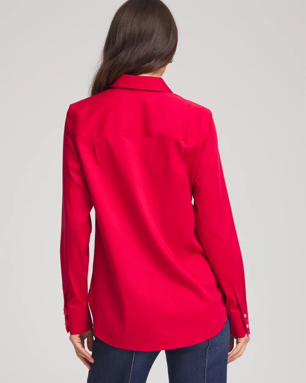 Chico's Women | No Iron™ Rhinestone Button Shirt CARMINE RED
