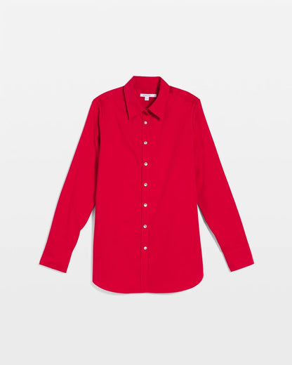 Chico's Women | No Iron™ Rhinestone Button Shirt CARMINE RED