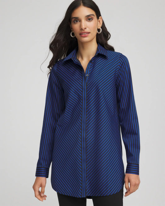 Chico's Women | No Iron™ Slimming Striped Tunic COBALT STONE