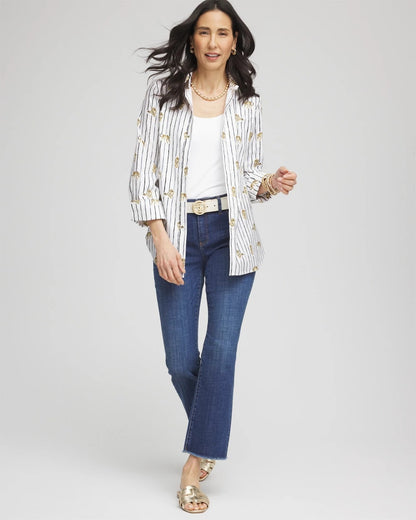 Chico's Women | No Iron™ Leopard Graphic Shirt OPTIC WHITE