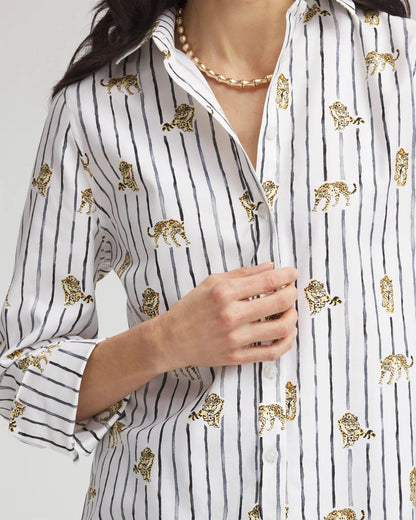 Chico's Women | No Iron™ Leopard Graphic Shirt OPTIC WHITE
