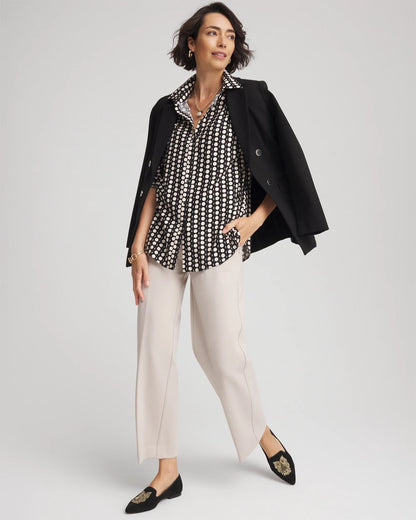Chico's Women | No Iron™ Printed Sateen Shirt BLACK