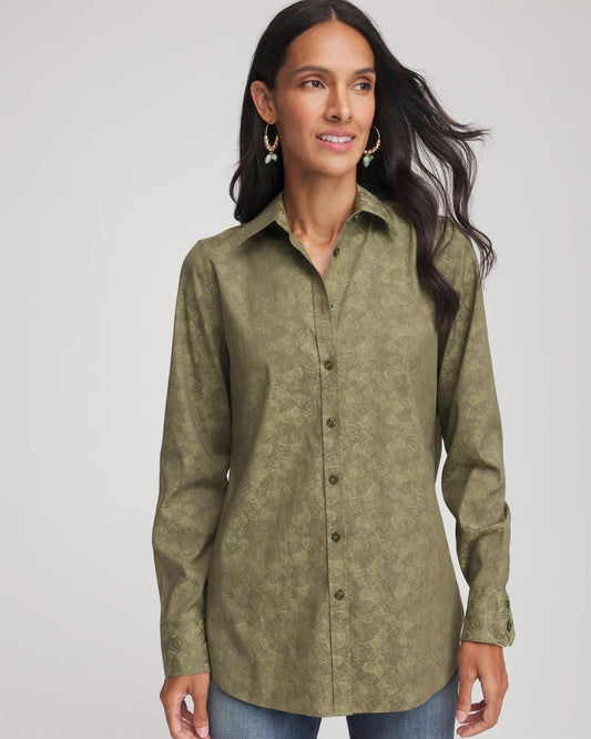 Chico's Women | No Iron™ Jacquard Shirt SAGE MEADOW