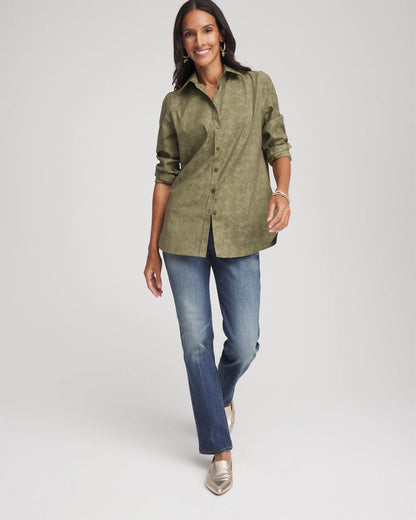Chico's Women | No Iron™ Jacquard Shirt SAGE MEADOW