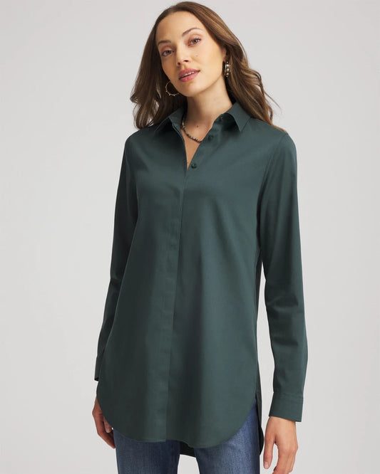 Chico's Women | No Iron™ Long-Sleeved Tunic DARKEST SPRUCE
