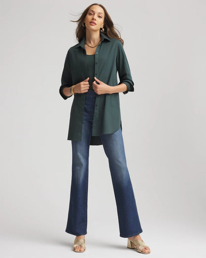 Chico's Women | No Iron™ Long-Sleeved Tunic DARKEST SPRUCE