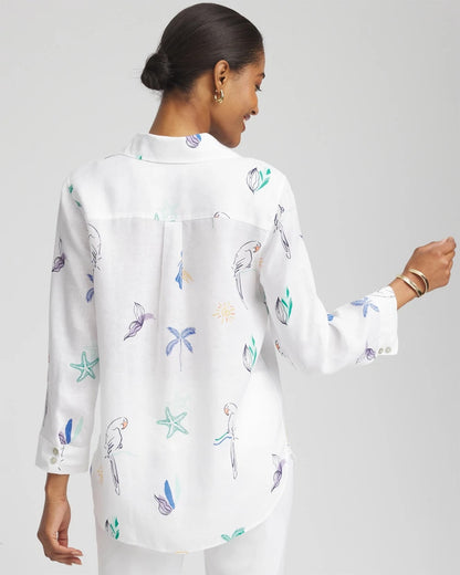 Chico's Women | No Iron™ Island Linen Shirt OPTIC WHITE