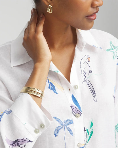 Chico's Women | No Iron™ Island Linen Shirt OPTIC WHITE