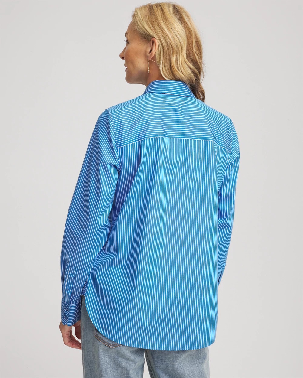 Chico's Women | No Iron™ Classic Striped Shirt EMPIRE BLUE