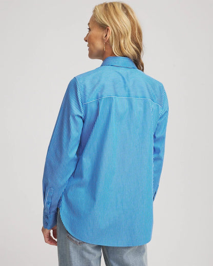 Chico's Women | No Iron™ Classic Striped Shirt EMPIRE BLUE