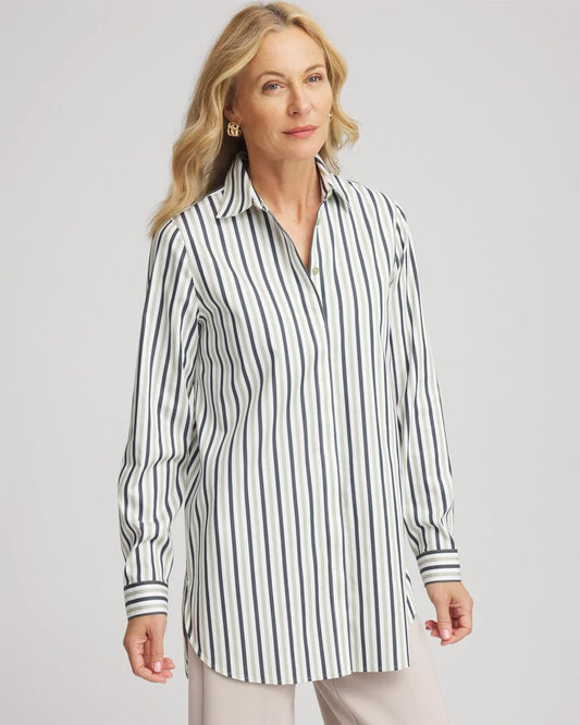 Chico's Women | No Iron™ Striped Shirt SAGE MEADOW