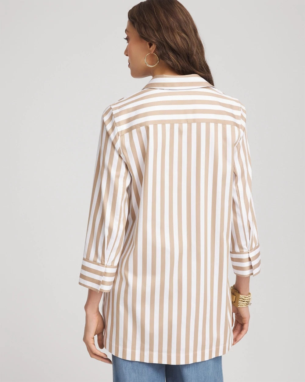 Chico's Women | No Iron™ Neutral Striped Tunic CAFE AROMA