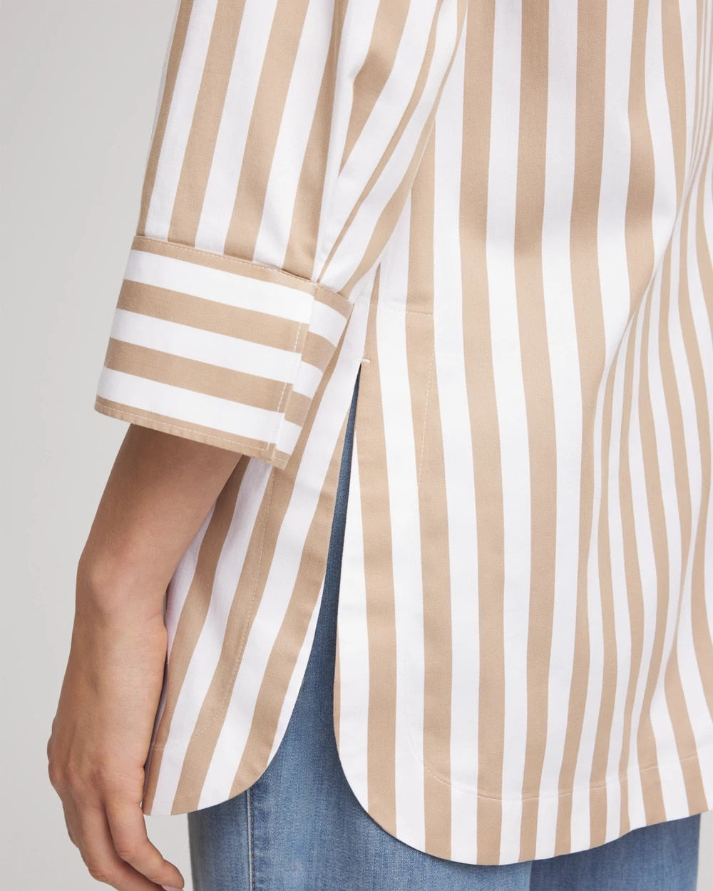 Chico's Women | No Iron™ Neutral Striped Tunic CAFE AROMA