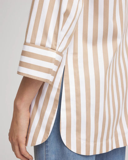 Chico's Women | No Iron™ Neutral Striped Tunic CAFE AROMA