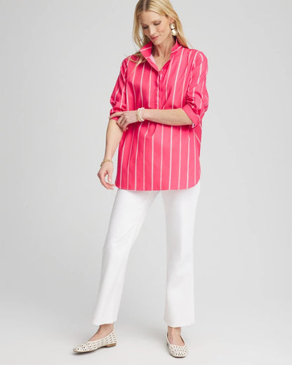 Chico's Women | No Iron™ Stretch Stripe Tunic DRIED ROSES