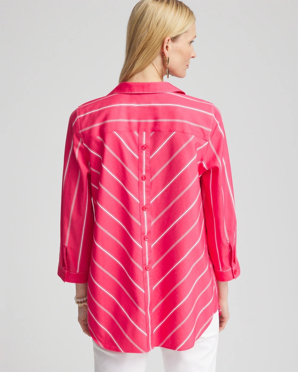 Chico's Women | No Iron™ Stretch Stripe Tunic DRIED ROSES