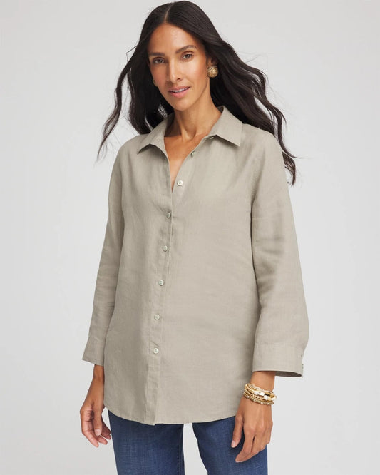Chico's Women | No Iron™ Linen Shirt WASHED SAGE