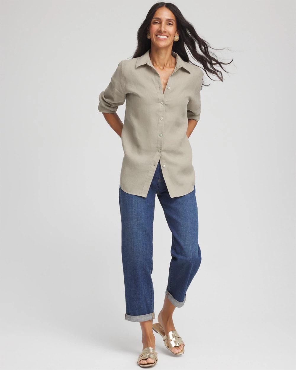 Chico's Women | No Iron™ Linen Shirt WASHED SAGE