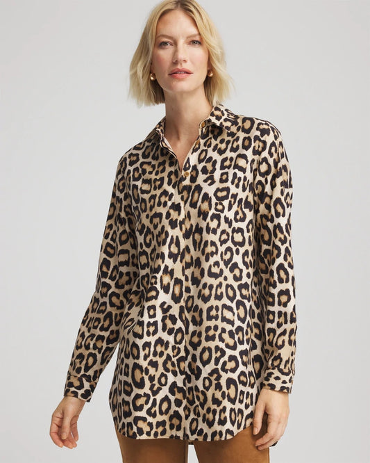Chico's Women | No Iron™ Animal-Print Tunic SAND
