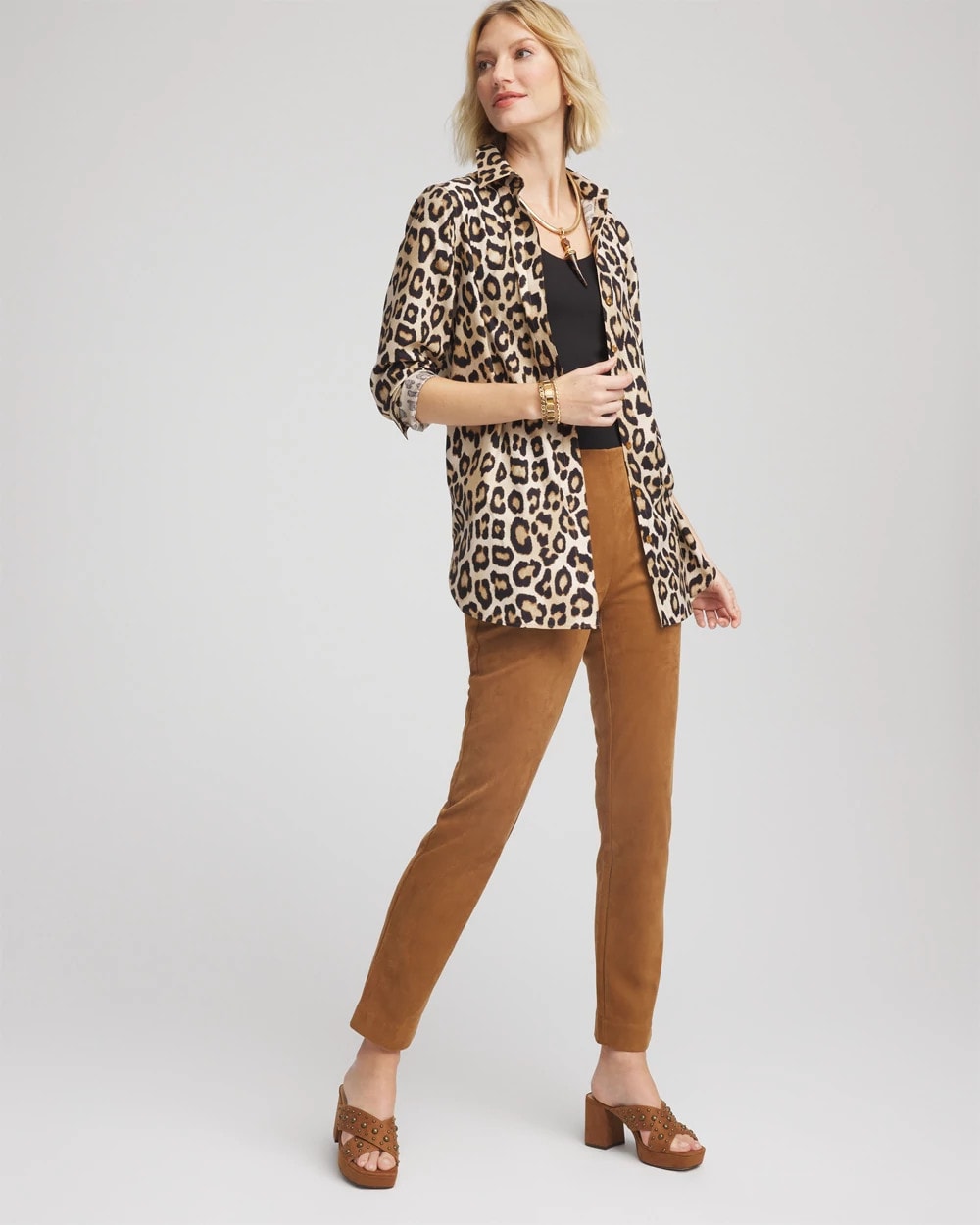 Chico's Women | No Iron™ Animal-Print Tunic SAND