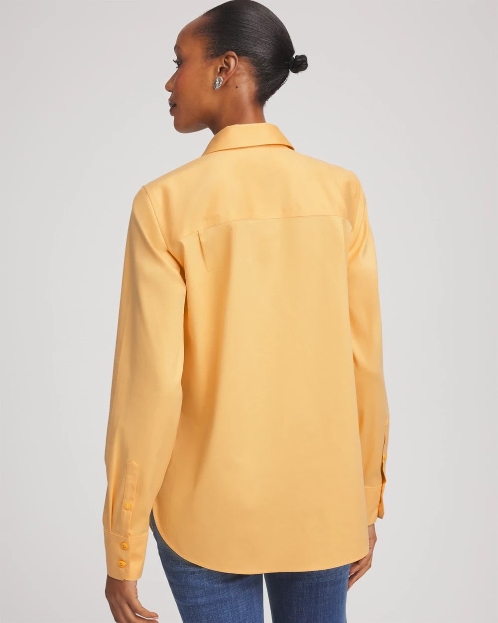 Chico's Women | No Iron™ Stretch-Sateen Shirt GOLDEN CHAMOIS