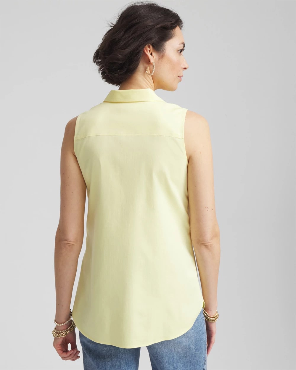 Chico's Women | No Iron™ Sleeveless Sateen Shirt BRIGHT YELLOW