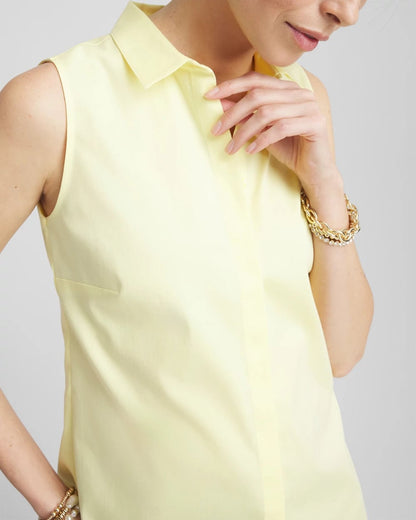 Chico's Women | No Iron™ Sleeveless Sateen Shirt BRIGHT YELLOW