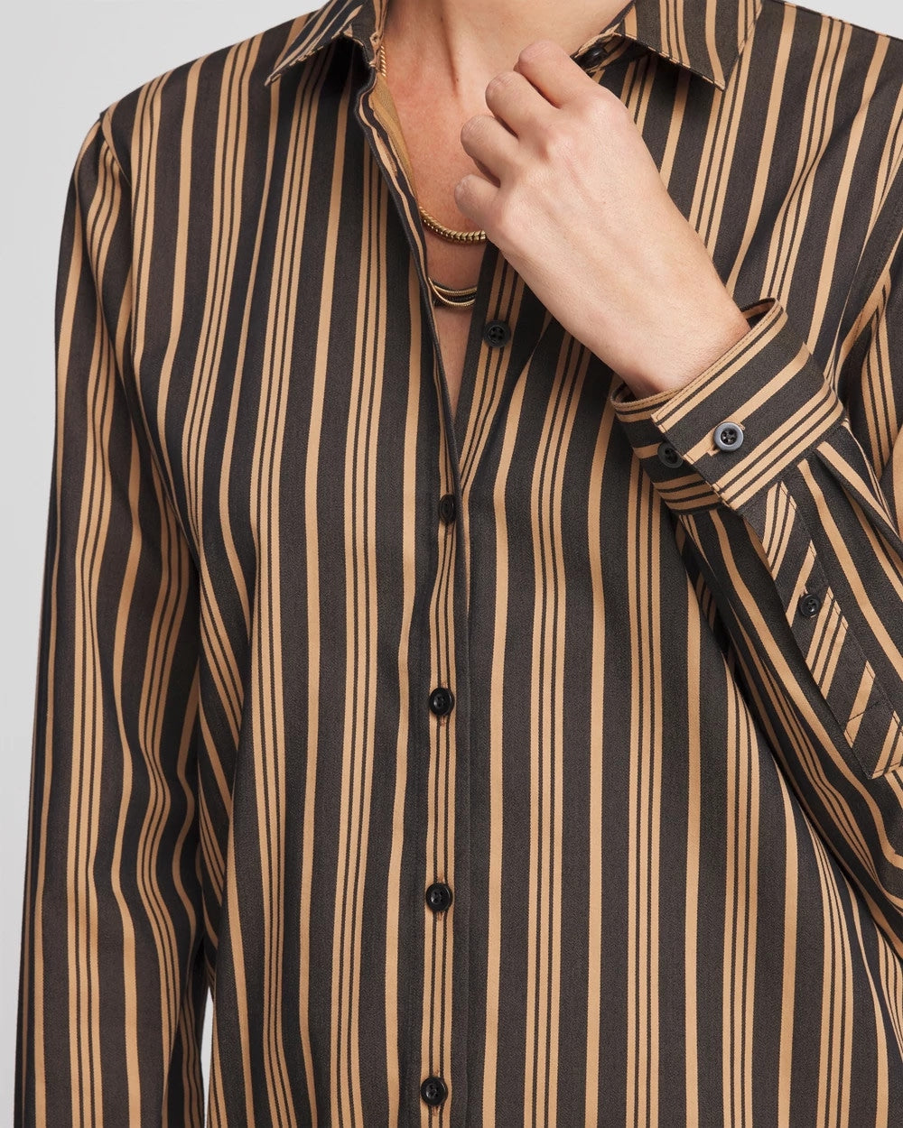Chico's Women | No Iron™ Stripe Tunic CAMEL/BLACK