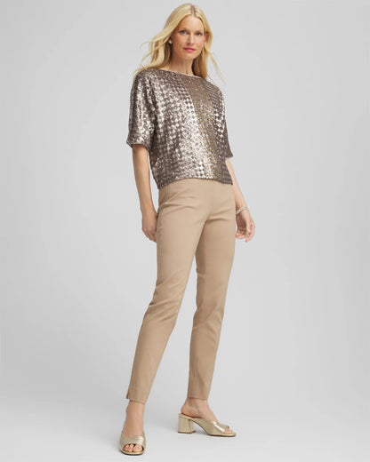 Chico's Women | Brigitte™ Slim Pull-On Ankle Pants CATTAIL BROWN