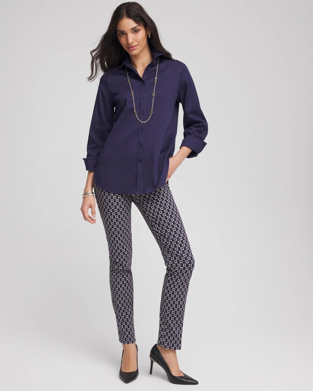 Chico's Women | Brigitte™ Chain Connection Slim Pants PASSPORT BLUE