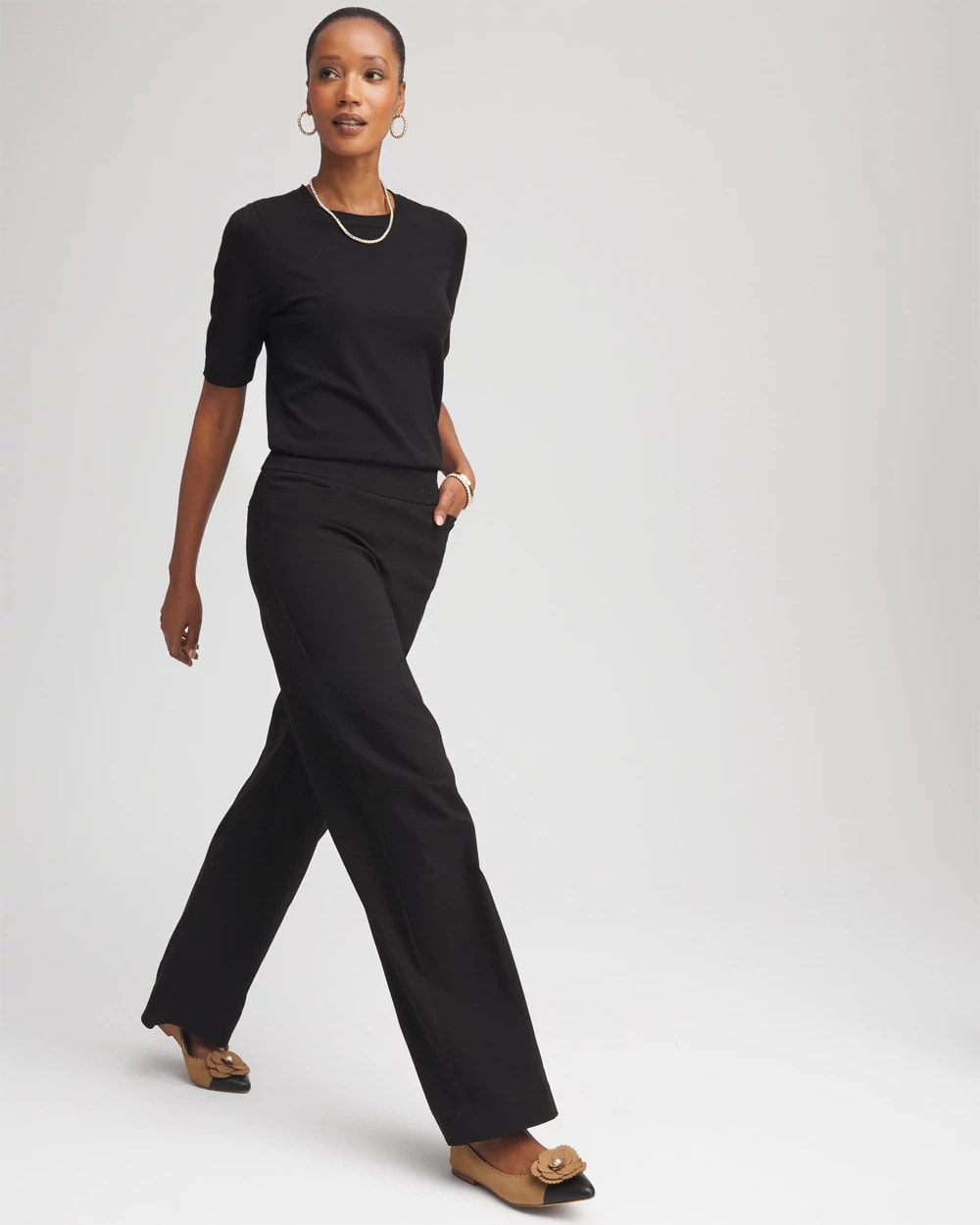 Chico's Women | Brigitte™ Slim Wide-Leg Pants BLACK
