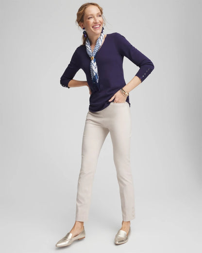 Chico's Women | Brigitte™ Pull-On Slim Rivet Ankle Pants SMOKEY TAUPE