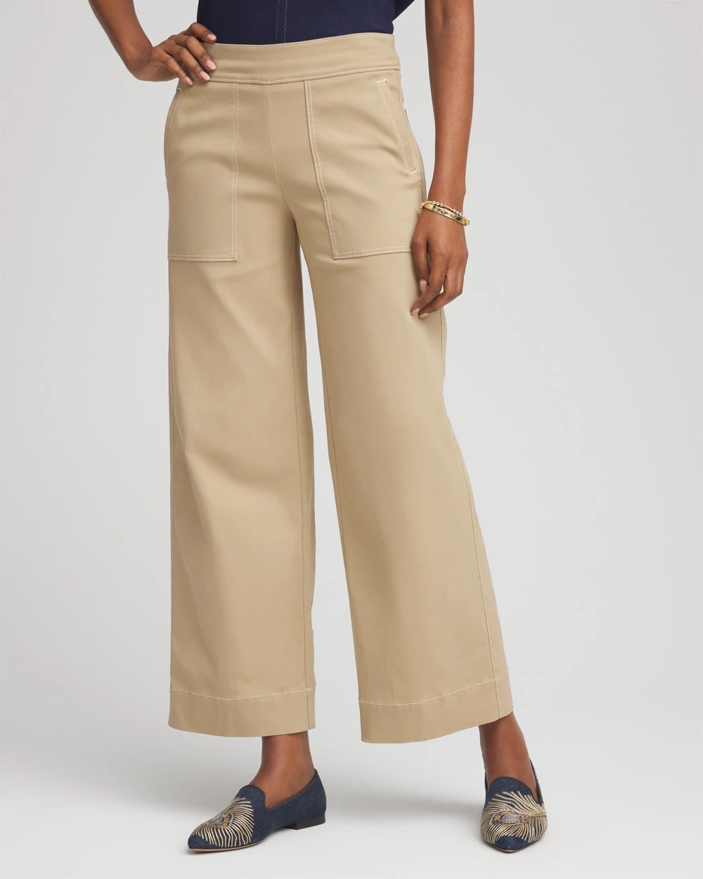 Chico's Women | Brigitte™ Utility Wide-Leg Cropped Pants CAFE AROMA