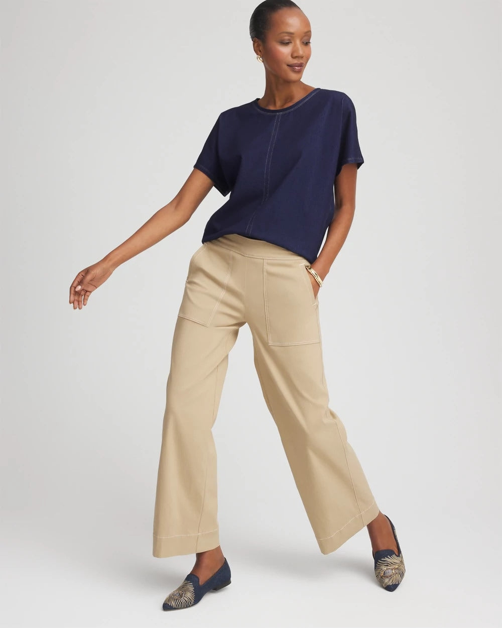 Chico's Women | Brigitte™ Utility Wide-Leg Cropped Pants CAFE AROMA