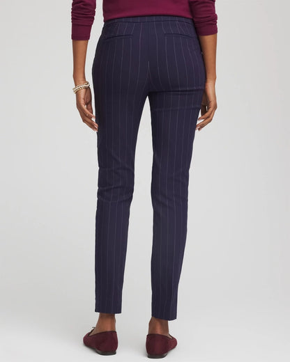 Chico's Women | Pinstriped Brigitte™ Slim Pull-On Ankle Pants PASSPORT BLUE