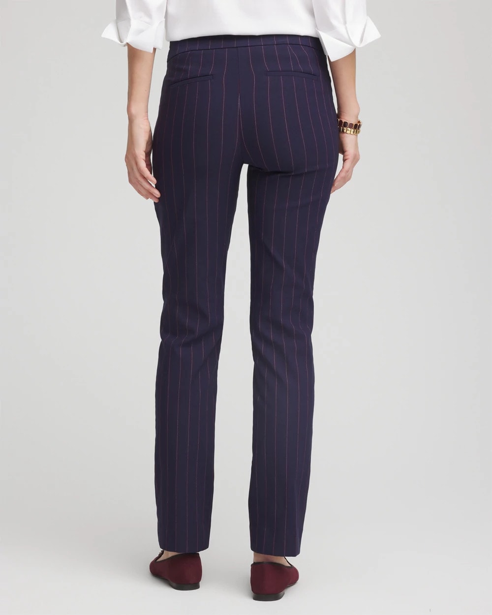 Chico's Women | Shadow Stripe Brigitte™ Slim Pull-On Pants PASSPORT BLUE