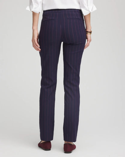Chico's Women | Shadow Stripe Brigitte™ Slim Pull-On Pants PASSPORT BLUE