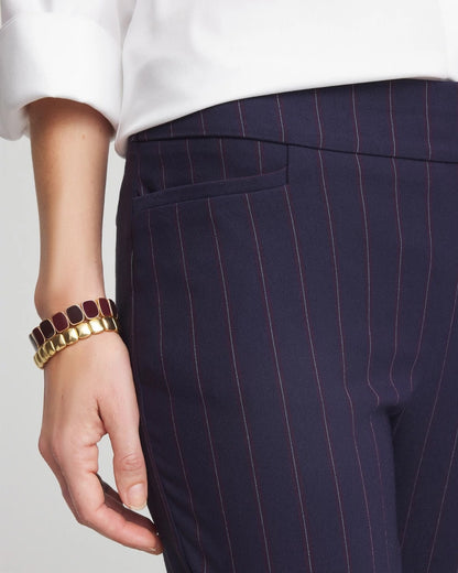 Chico's Women | Shadow Stripe Brigitte™ Slim Pull-On Pants PASSPORT BLUE