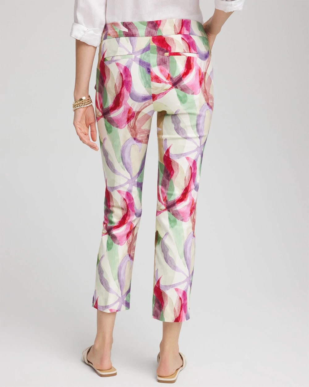Chico's Women | Brigitte™ Slub Slim Cropped Pants ECRU