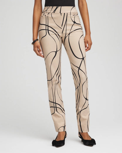 Chico's Women | Brigitte™ Golden Leaf Slim Full-Length Pants CHAMPAGNE FIZZ