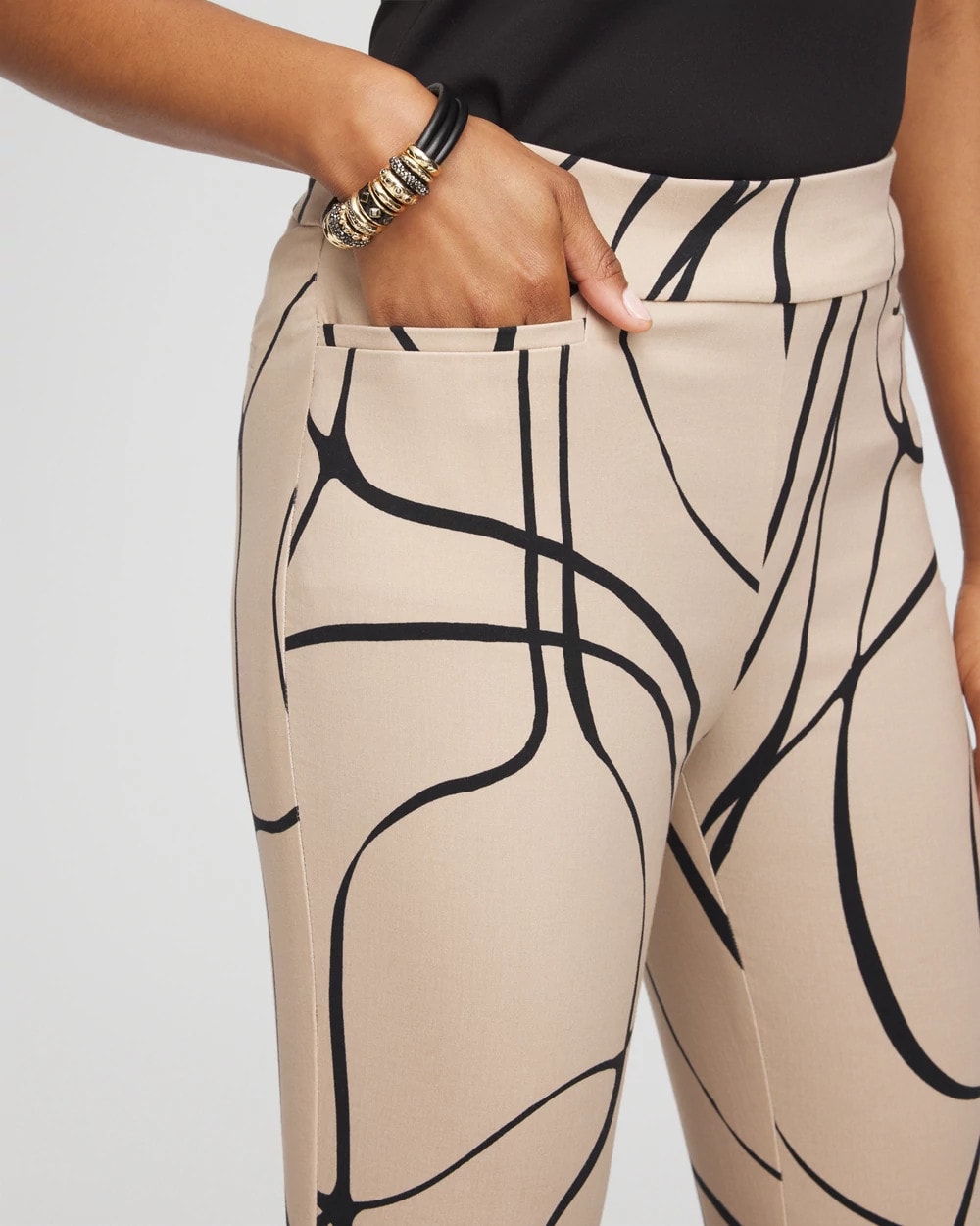 Chico's Women | Brigitte™ Golden Leaf Slim Full-Length Pants CHAMPAGNE FIZZ