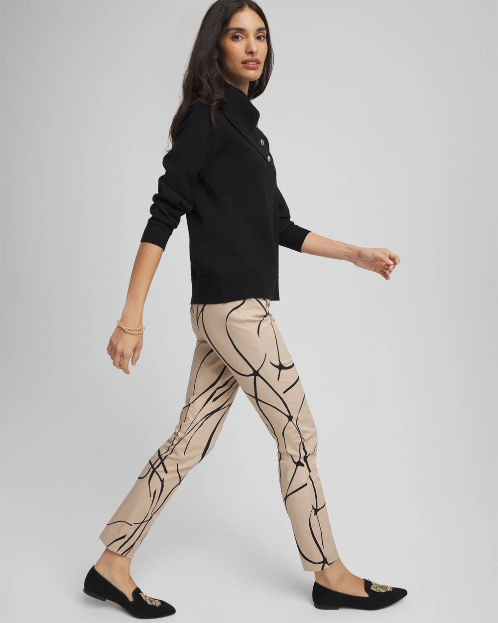 Chico's Women | Brigitte™ Golden Leaf  Slim Ankle Pants CHAMPAGNE FIZZ