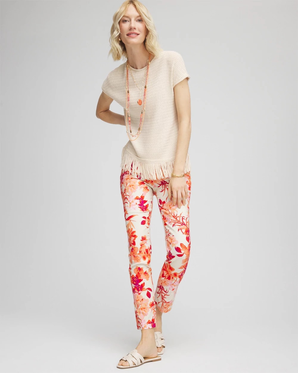 Chico's Women | Brigitte™ Slub Ankle Pants SUNSET PEACH