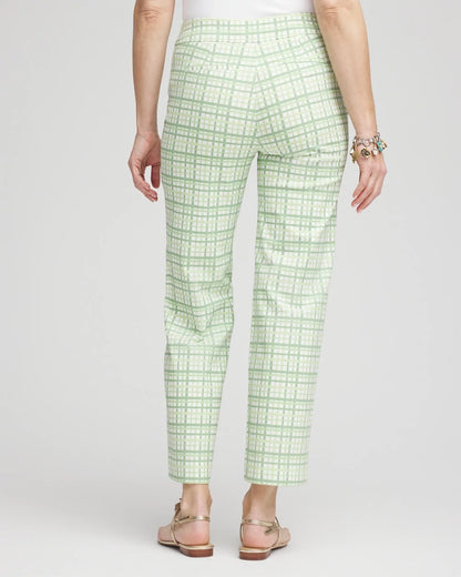 Chico's Women | Brigitte™ Wide Leg Plaid Cropped Pants MOROCCAN MINT
