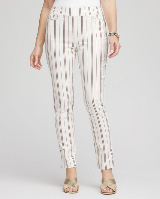 Chico's Women | Brigitte™ Striped Ankle Pants ALABASTER