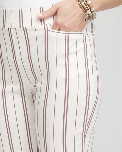 Chico's Women | Brigitte™ Striped Ankle Pants ALABASTER