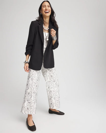 Chico's Women | Brigitte™ Floral Embroidered Wide-Leg Cropped Pants ECRU
